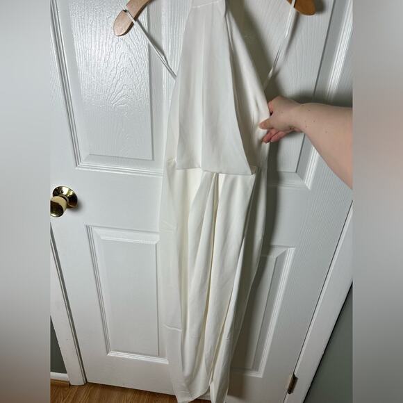 Shona Joy Revolve White Knotted Halter Sleeveless Tulip Hem Gown Ivory 4 NEW - Picture 4 of 10